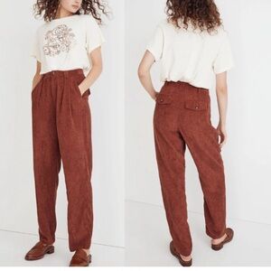 Madewell Rust corduroy High-Waisted Trousers